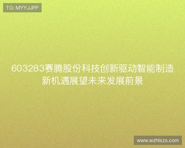 603283赛腾股份科技创新驱动智能制造新机遇展望未来发展前景 603283赛腾股份科技创新驱动智能制造新机遇展望未来发展前景